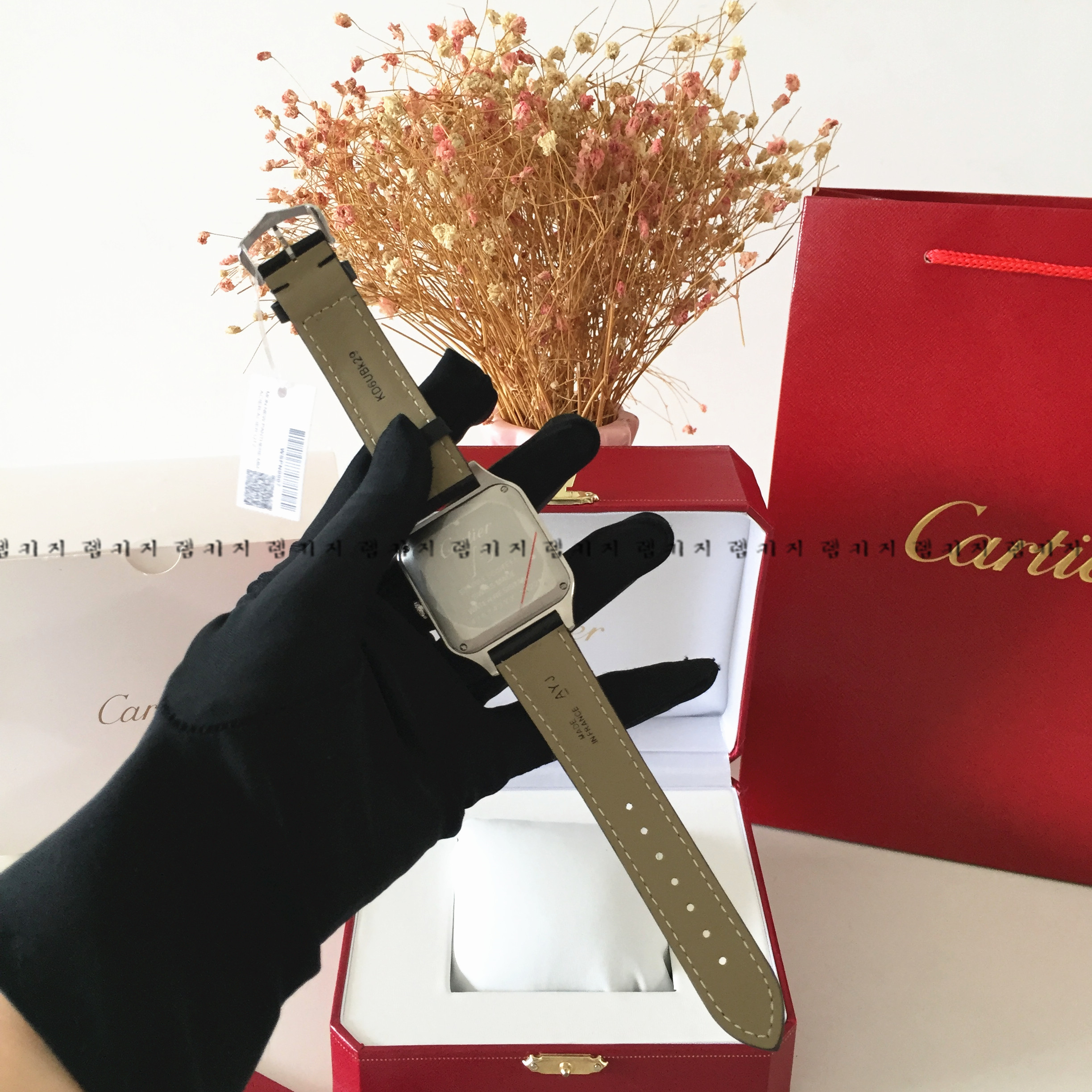 까르띠에 산토스 뒤몽 콤비 가죽시계